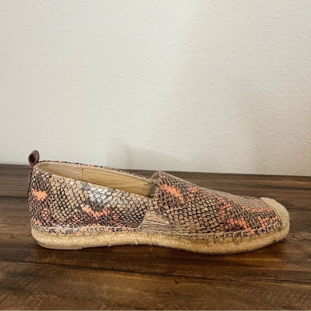 ANTHROPOLOGIE | Sam Edelman Khloe Leather Reptile Print Espadrille Flats. Size 8